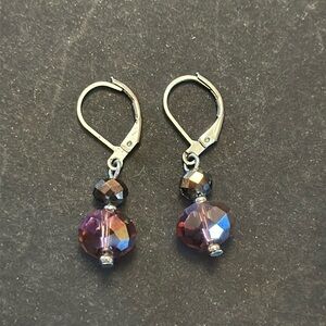 AB Faucet Crystal LeverBack Pierced Dangle Earrings